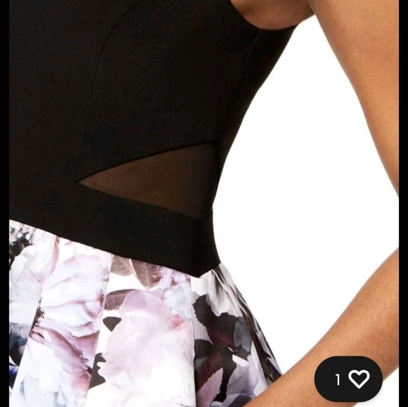 Xscape Black and Purple Floral  Dress - Picture 10 of 10